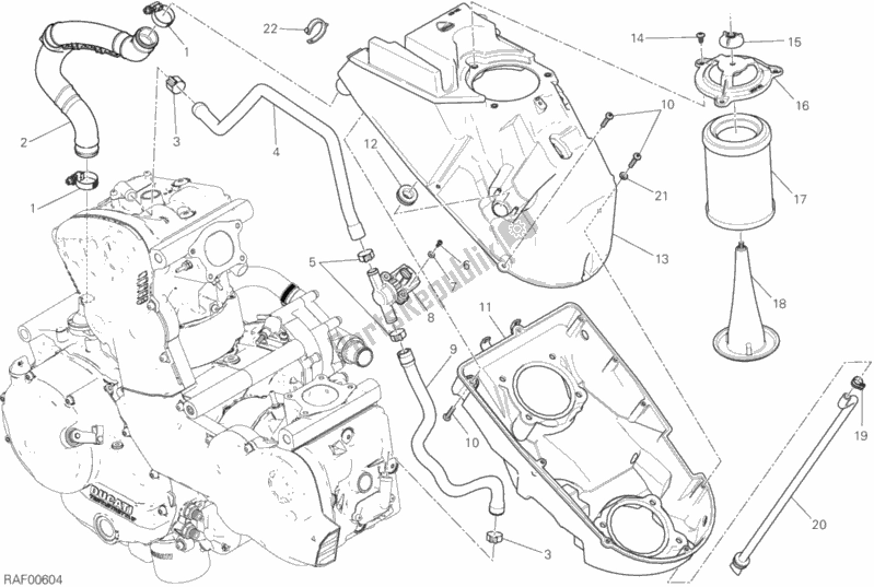 Todas as partes de Entrada De Ar - Respirador De óleo do Ducati Supersport S 937 2019